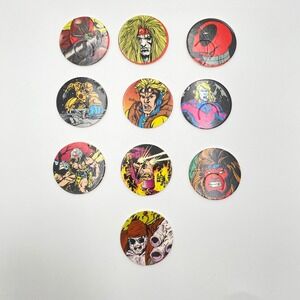 X-Men Marvel Pogs Lot‎ of 10 Comics Comic Book 1994 90s Collectible Toy Biz